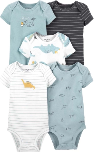 Body CARTER'S a maniche corte Blue Dino per bambino, 5 pz – PRE