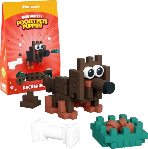 Set di costruzione Mini Waffle Pocket Pets – bassotto di Marioinex