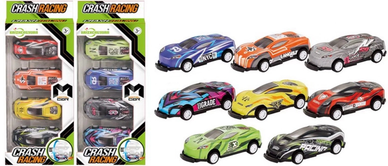 Set di auto a retrocarica 4 pz (9 cm)