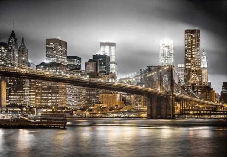 Dipingi con i numeri Ponte di Brooklyn a New York 40 × 50 cm