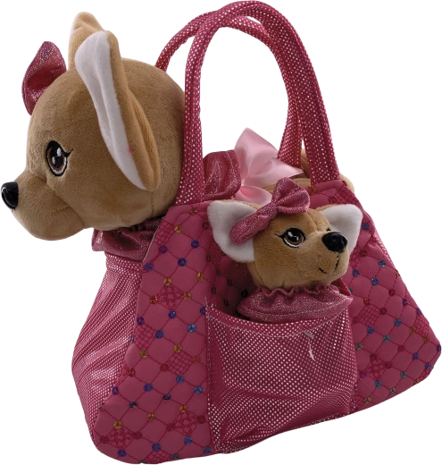 Borsa di peluche con chihuahua e cagnolino