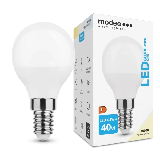 Modee LED Globo Mini G45 4,9 W E14 bianco neutro