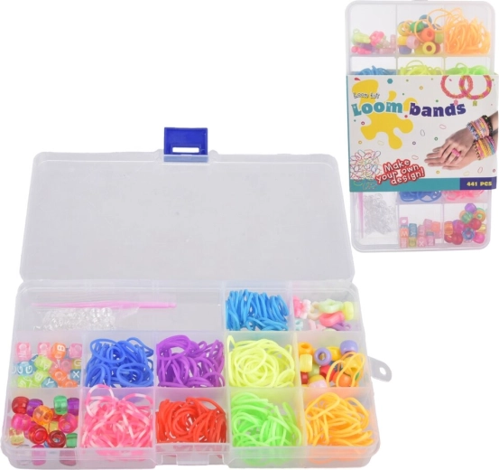 Kit creativo di perline e decorazioni (360 pz) in scatola portaoggetti