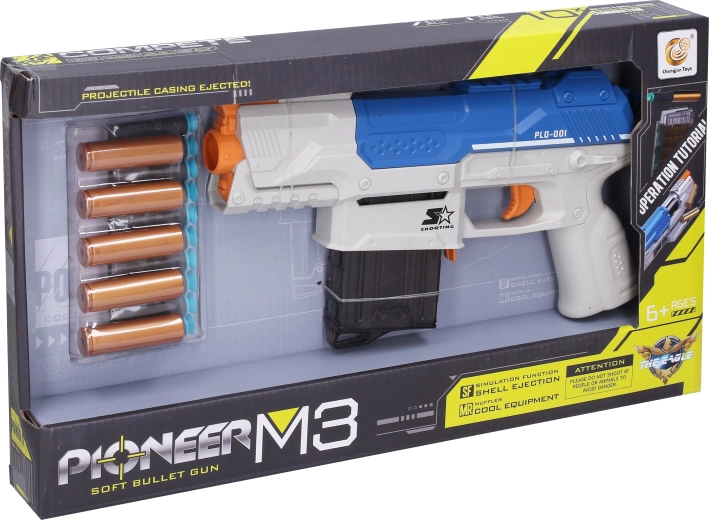 Fucile Pioneer M3 con proiettili in schiuma e cartucce - 1 pezzo