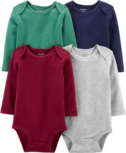 Body neonato da maschietto Carter's a manica lunga multicolor, 4 pz, taglia 56 (NB)