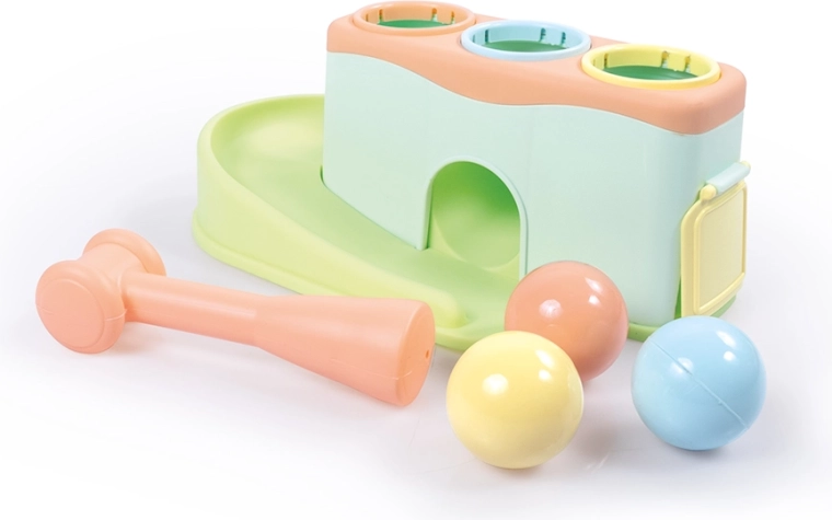 Gioco a martellare con palline in colori pastello