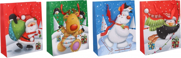 Borsa regalo natalizia S 17,5 × 23,5 × 8 cm