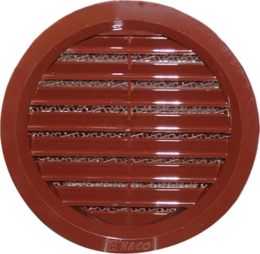 Griglia di ventilazione con rete, diametro 100 mm, marrone