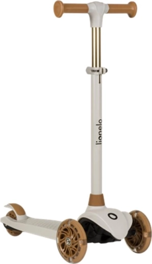 Monopattino triciclo per bambini LIONELO Jessy con ruote LED – Grey Brown