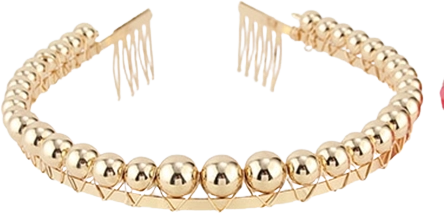 Cerchietto rosa con perle dorate SPARKYS