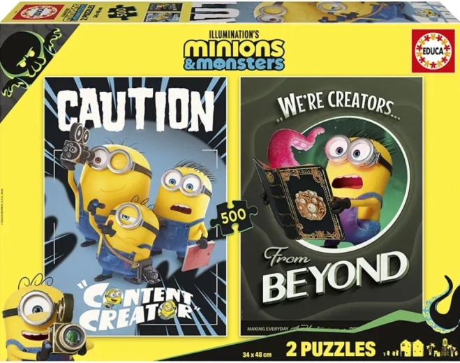 Puzzle Educa Minions e mostri 2×500 pezzi