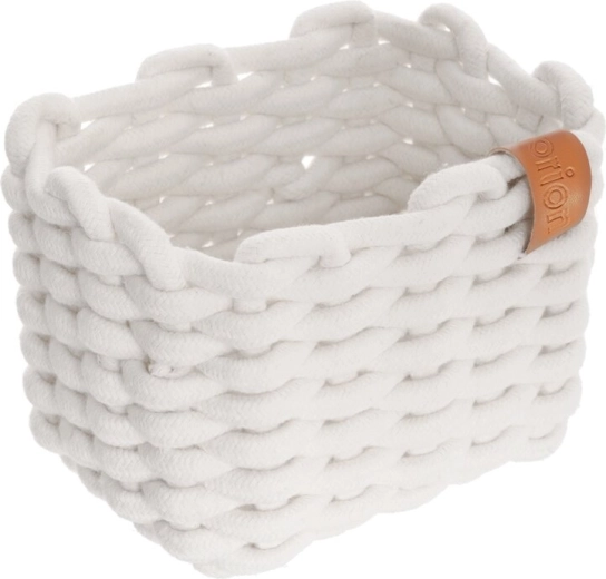 Cestino portaoggetti in cotone SKANDI bianco 19,5 × 14 × 14 cm