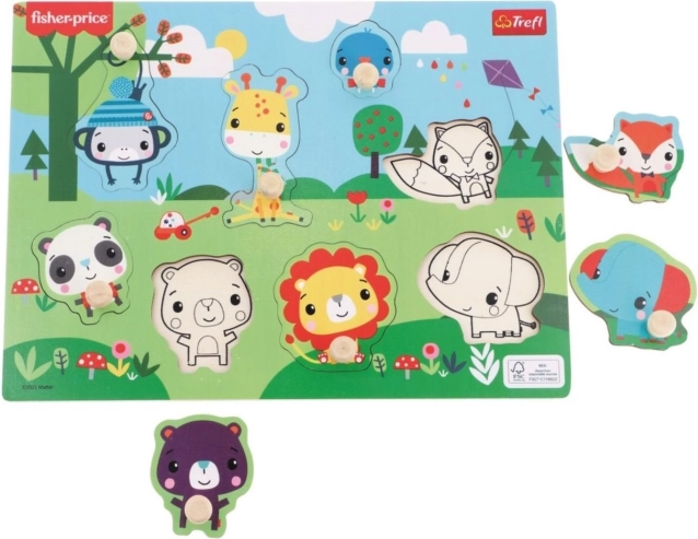 Puzzle in legno Fisher-Price animali selvatici