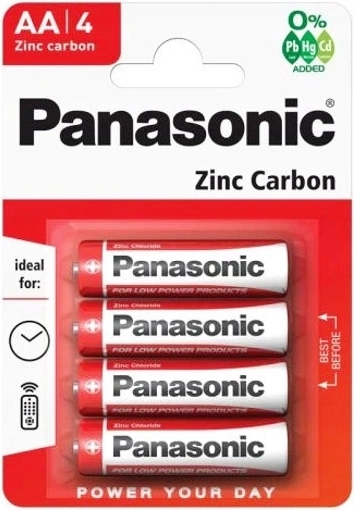 Set di batterie AA PANASONIC Red R6, 1,5 V, 4 pz