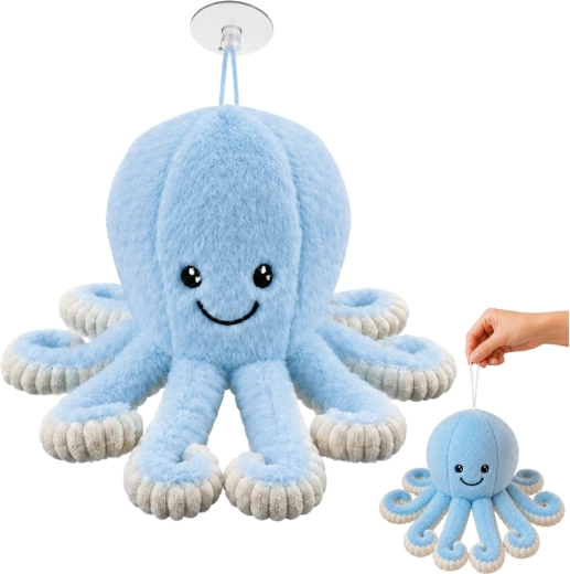 Polpo di peluche con ventosa blu 16 cm - 1 pezzo