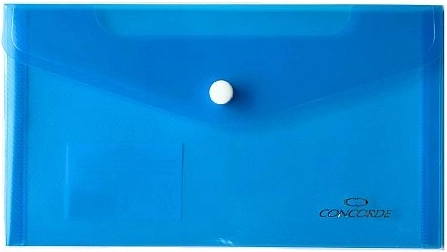 Cartelline con bottone DL CONCORDE, blu trasparente