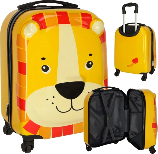 Valigia da viaggio per bambini con ruote, leone