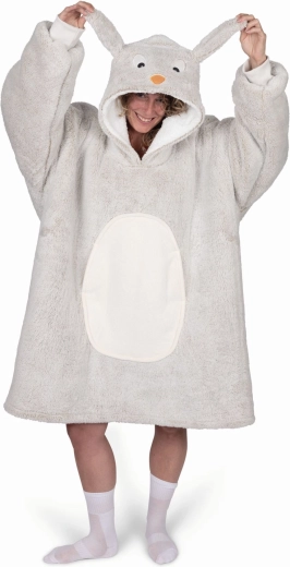 Coperta-maglietta Cozy Noxxiez con cappuccio a forma di coniglio