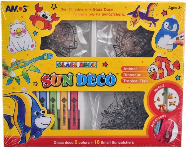 Set creativo di colori per vetro con vetrini di allenamento (6 colori)