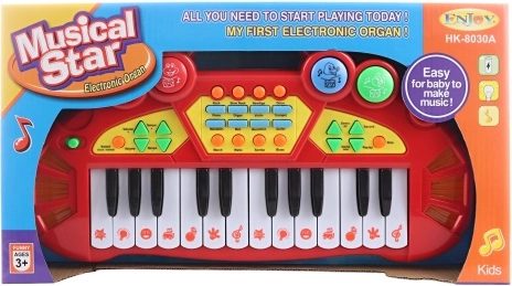 Pianola rossa per bambini a batterie