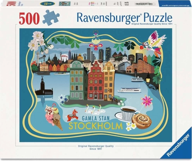 Puzzle Ravensburger Città Vecchia di Stoccolma 500 pezzi
