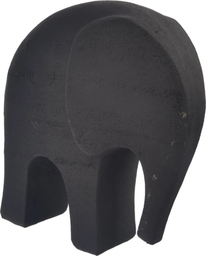 Statuetta decorativa di elefante in polyresina, nera 20 cm