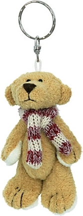 Portachiavi peluche orsacchiotto color crema 11 cm