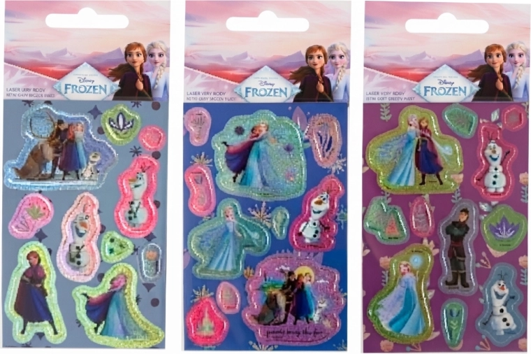 Set di adesivi laser Frozen – Il Regno di Ghiaccio (3 fogli)