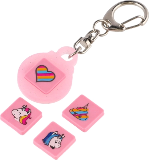 Portachiavi Pixie Crew Glitternox rosa con 4 multipixel