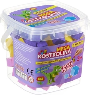 Pasta modellabile Mega Kostkolina viola con 3 colori in un secchiello