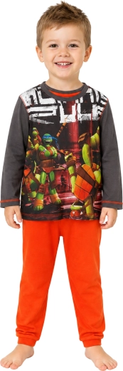 Pigiama da ragazzo Tartarughe Ninja antracite e arancione