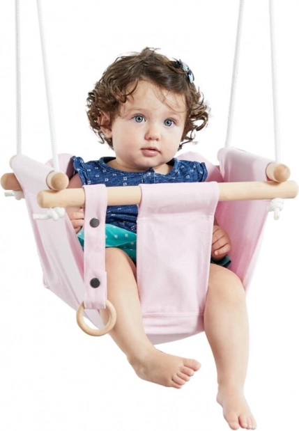 Altalena tessile per bambini in cotone – rosa