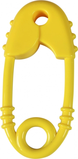 Sonaglio e massaggiagengive a forma di spilla da balia per neonati