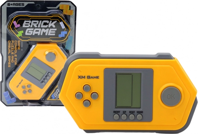 Console portatile elettronica Tetris Brick Game – grigio‑gialla
