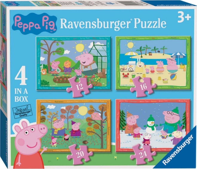 Puzzle Ravensburger Peppa Pig – stagioni 4 in 1 (12–24 pezzi)