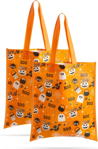 Set di sacchetti regalo arancioni di Halloween 27 × 31 cm, 2 pezzi