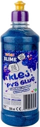 Colla PVA Tuban con glitter blu 500 ml