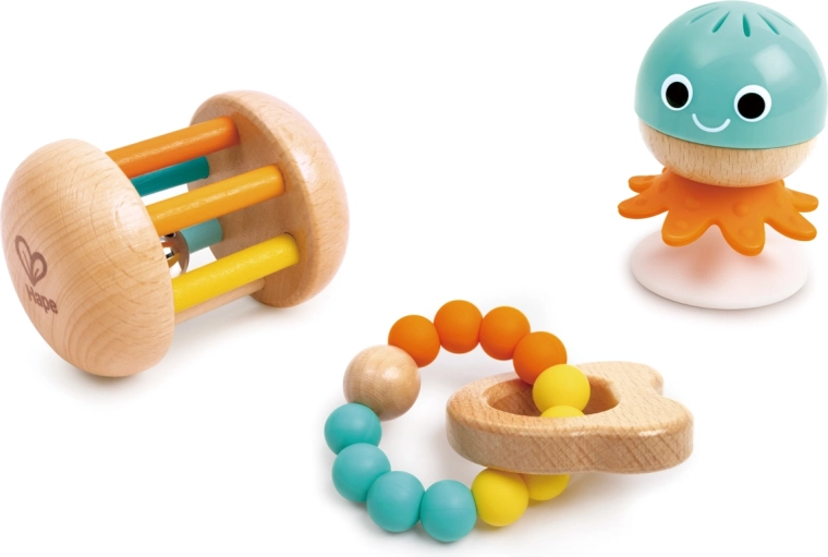 Set di giocattoli sensoriali Hape per neonati e bambini piccoli - 3 pezzi