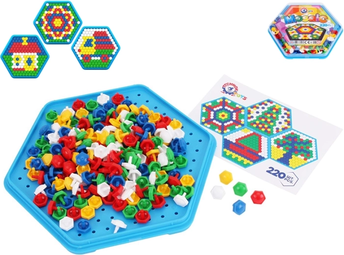 Mosaico Esagonale 220 pezzi con coperchio trasparente