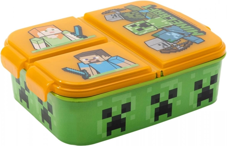 Portamerenda Minecraft arancione e verde