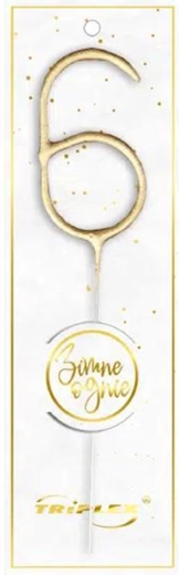 Stellina numero 6, dorata 16,5 cm