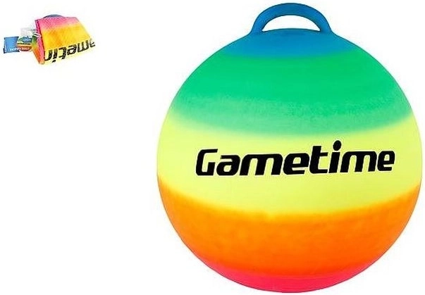 Palla rimbalzante 55 cm arcobaleno con maniglia