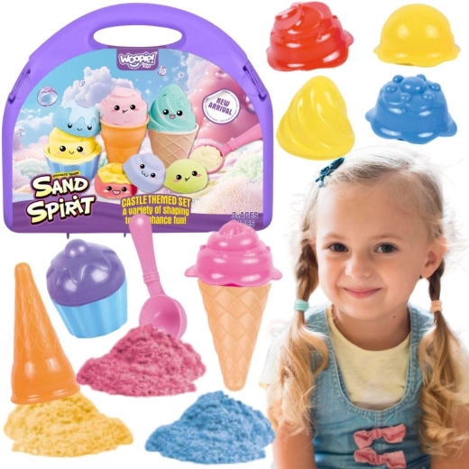 Woopie sabbia cinetica – set gelateria in valigetta 13 pezzi