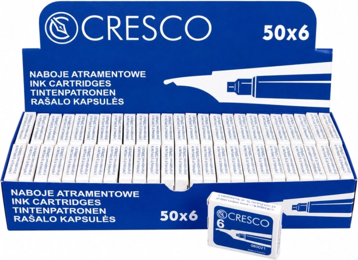 Cartucce per penna stilografica Cresco Sadpex blu, 6 pz