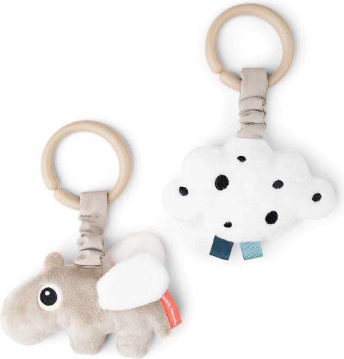 Giocattoli pendenti interattivi Done by Deer Happy clouds color sabbia - 2 pezzi