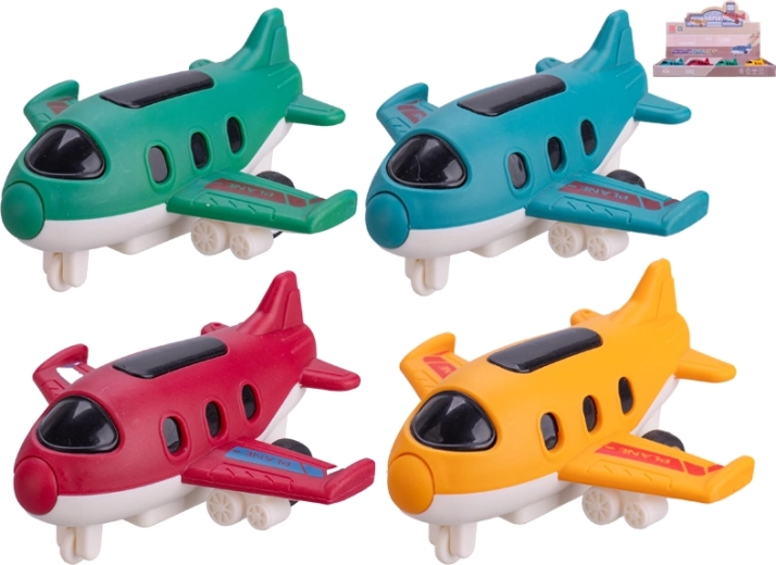 Aereo a retrocarica 9,5 cm – giocattolo in plastica resistente per bambini