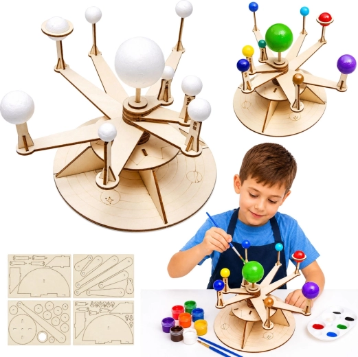 Modello in legno del sistema solare – kit educativo fai da te (DIY)