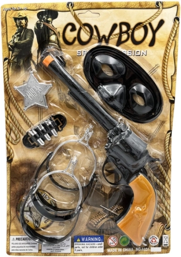 Set da cowboy per bambini – revolver, fondina e distintivo da sceriffo