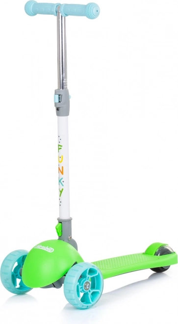 monopattino per bambini Chipolino Funky blu‑verde con ruote luminose