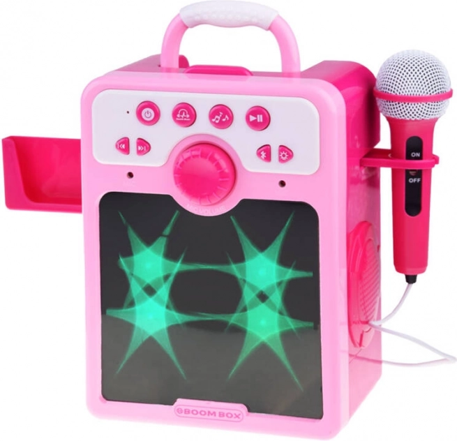 Boombox rosa per bambini con microfono